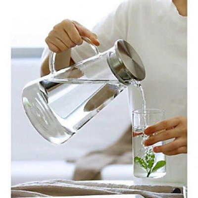 Bình nước thuỷ tinh siêu chịu nhiệt 400 độ C cao cấp 1 lít