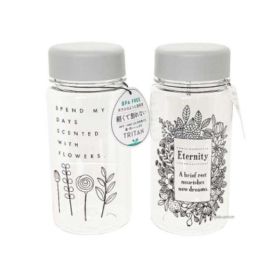 Bình đựng nước cho bé có nắp đậy chống sặc 380ml dùng cho đi học đi chơi (nhựa trong)