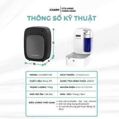 Máy xông tinh dầu, khuếch tán tạo mùi thơm trực tiếp cho cửa hàng, spa i118 iCHARM
