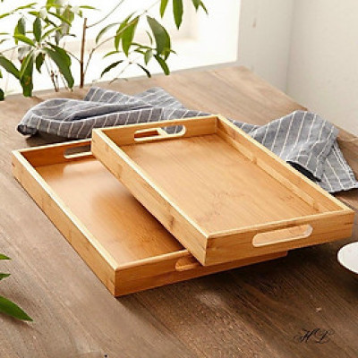Combo bộ bình cốc thủy tinh chịu nhiệt vân sần kèm giá úp và khay gỗ.