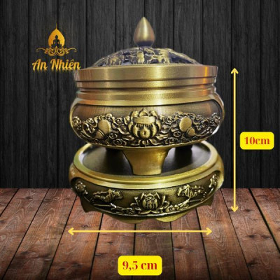 Lư Xông Trầm Hương PHƯƠNG BẢO ÂN - Đỉnh Đốt Nhang - Đồ Thờ Cúng Lư Hợp Kim Đồng thánh hoả Dầu Thơm Phòng Dầu Thơm trung trầm Nước Hoa tượng gỗ
