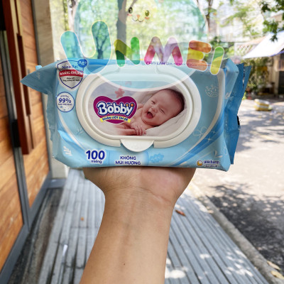 Combo Tiết Kiệm: 6 Gói Khăn Ướt Bobby Care Không Hương 100 Miếng/Gói