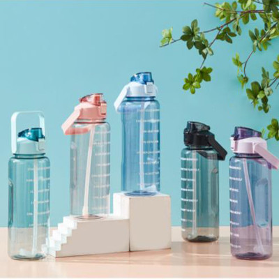 Bình Nước 2L 2000ML Cao Cấp Bình Đựng Nước Có Ống Hút (Giao Màu Ngẫu Nhiên)