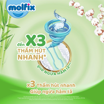 Tã/bỉm dán Molfix Thiên nhiên Jumbo L (9kg - 13kg) - Gói 40+6 miếng