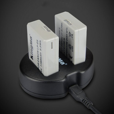 Bộ Combo 2 pin + 1 sạc đôi Kingma LP-E5 - Hàng chính hãng 