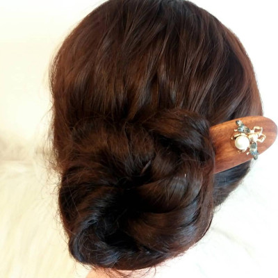 TRÂM CÀI TÓC GỖ CON ONG - 2 QUE