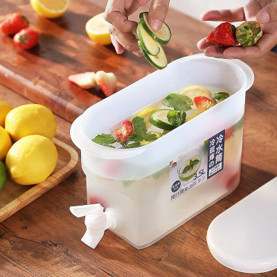 Bình nước tủ lạnh 3.5 lít có vòi chuyên để tủ lạnh - Bình nước pha trà nước trái cây nước lọc bằng nhựa có vòi 