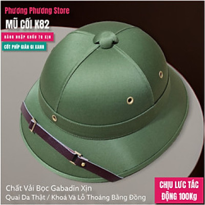 MŨ CỐI XỊN VẢI BỌC GABADIN QUAI DA THẬT LÒNG CỐT PHÍP GIÀN GI XANH CHỊU MƯA CHỊU NẮNG CHỊU VA ĐẬP