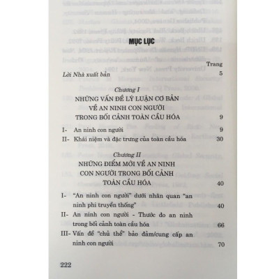 Sách - An Ninh Con Người Trong Bối Cảnh Toàn Cầu Hoá - NXB Chính Trị Quốc Gia