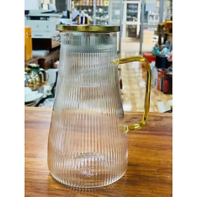 BÌNH NƯỚC THỦY TINH CHỊU NHIỆT CRYSTAN LÊN TỚI 400 ĐỘ C  TAY VÀNG  - ANTH402