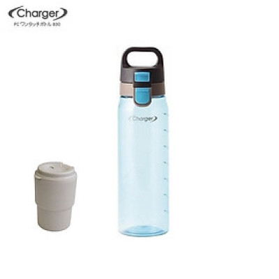 Combo bình nước Charger 830ml làm từ nhựa tritan + cốc giữ nhiệt có nắp xoay 320ml hàng nội địa Nhật Bản