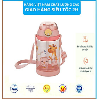 Bình Nước Trẻ Em 450ml HOKORI Chất Liệu Nhựa PP Nguyên Sinh Không BPA An Toàn Tuyệt Đối Cho Bé - Hàng chính hãng