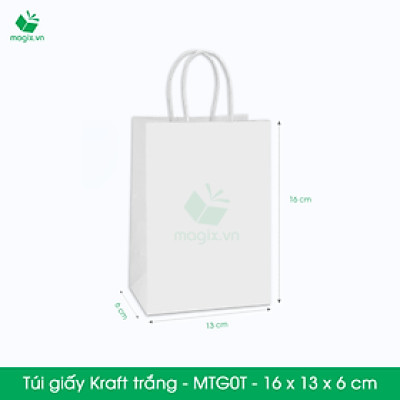 MTG0 MTG0T - 16x13x6 cm - Combo 300 túi giấy Kraft Nhật cao cấp