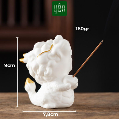 Đế Nhang Thảo Mộc Yên Tượng Kỳ Lân Gốm Sứ Xanh Trắng Yên Trang Trí Tâm Linh Thờ Cúng Thư Giãn
