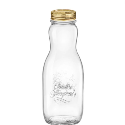 Quattro chai thủy tinh bầu nắp vặn 1000ml Bormioli Rocco Ý - Hàng Chính Hãng