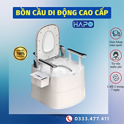 Bồn cầu di động loại lớn  cho người già, bà bầu , người bệnh tiện lợi chất liệu nhựa abs cao cấp có tay vịn đệm tựa lưngGhế Ngồi toilet Khử Mùi Tiện Dụng