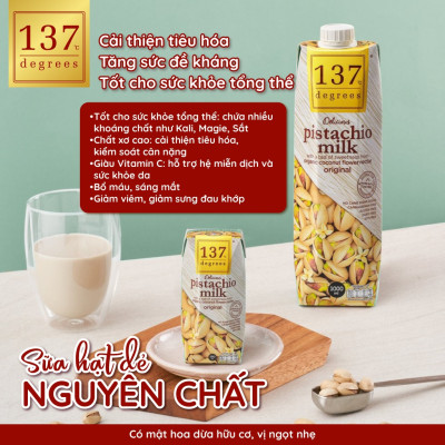 Lốc 3 hộp Sữa hạt Hạt dẻ Nguyên chất 137 DEGREES 180ml