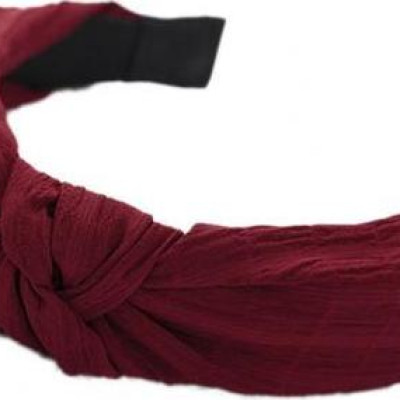 Bờm cài tóc turban nữ BN20B bản to màu đỏ đô