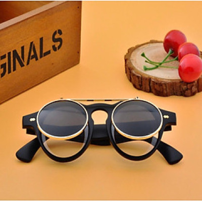 Kính râm cận 2 Tròng 2in1 Lật Nắp Đa Năng Phong Cách Retro