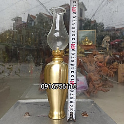 Đèn dầu 30cm bằng đồng, đèn dầu thờ cúng bằng đồng - Đồ thờ cúng - phụ kiện thờ cúng- Đồ Đồng Nguyệt Ánh