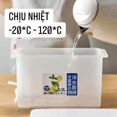 Bình Đựng Nước Có Vòi 3,5L  Để Trong Tủ Lạnh Tiện Lợi Đa Năng Ngăn Nắp Loại 1 - Hàng Chính Hãng MINIIN