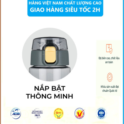 Bình nước thể thao - Bình nước chịu nhiệt 700ml Hokori Việt Nhật. Không mùi ,kháng khuẩn, không chứa BPA an toàn tuyệt đối cho sức khỏe tặng kèm hình dán sticker- Hàng chính hãng