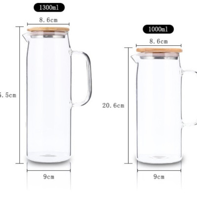 Bình đựng nước thủy tinh chịu nhiệt  nắp gỗ  -  ANTH489