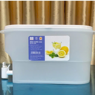 Bình Nước 3.5L Việt Nhật Có Vòi Để Tủ Lạnh ,Đựng Nước Trái Cây Tiện Lợi Đa Năng ( Tặng kèm sticker)