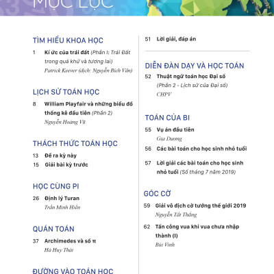 Tạp chí Pi- Hội Toán học Việt Nam số 10/ tháng 10 năm 2019
