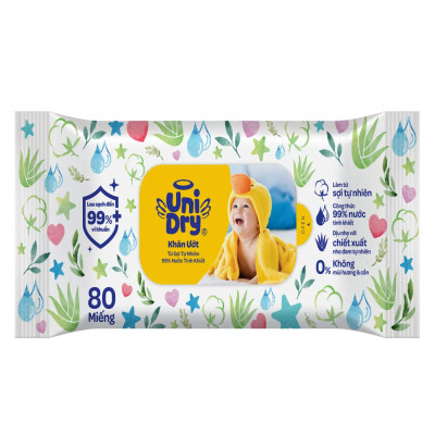 Combo 6 Khăn ướt em bé UniDry Baby WTP - 80 miếng