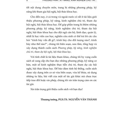 Phương pháp, kỹ năng, kinh nghiệm chủ trì, tham dự hội nghị, hội thảo khoa học (Xuất bản lần thứ hai) - bản in 2024