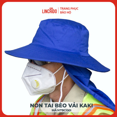 Nón tai bèo chất vải kaki thấm hút mồ hôi có vải che gáy phía sau che nắng tiện lợi mã NTBCG01