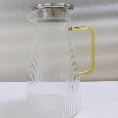 BÌNH ĐỰNG NƯƠC THỦY TINH CHỊU NHIỆT VÂN SỌC NẮP INOX - VD52 