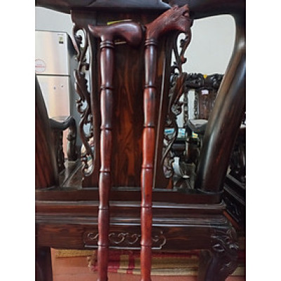 Gậy batong hỗ trợ đi lại dành cho người già bằng gỗ trắc đỏ đen kt 90×13×3.5cm