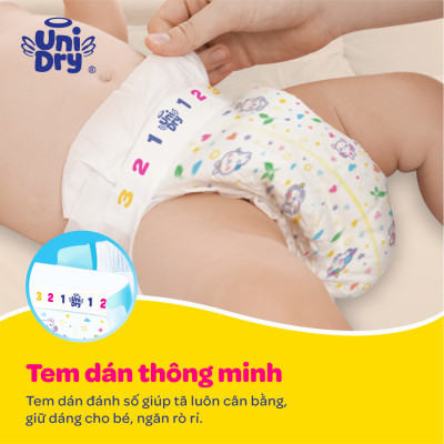 Tã dán em bé Siêu khô thoáng gói Jumbo Unidry G6X size L-40 miếng