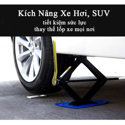 Kích Nâng Gầm 2 Tấn Kèm Cờ Lê - Thiết Kế Nhỏ Gọn, Dễ Dùng Cho Ô Tô, Xe Máy