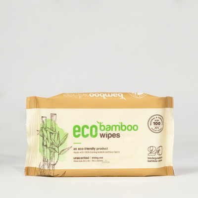 Khăn giấy ướt cao cấp EcoWipes vải sợi tre sinh thái Bamboo không mùi có thể phân hủy trong môi trường