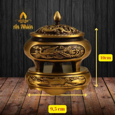 Lư Xông Trầm Hương PHƯƠNG BẢO ÂN - Đỉnh Đốt Nhang - Đồ Thờ Cúng Lư Hợp Kim Đồng thánh hoả Dầu Thơm Phòng Dầu Thơm trung trầm Nước Hoa tượng gỗ