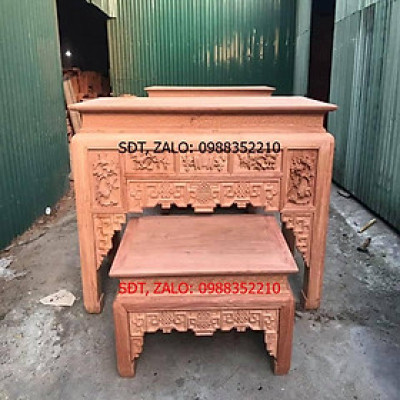 Án Gian Thờ Chân 12 Gỗ Hương Đá