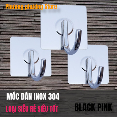 Combo Móc Dán Tường Inox 304 Hình Trụ Vuông Không cần Dục Lỗ Cao Cấp Chống Gỉ Sét Siêu Bền Siêu Chịu Lực - Móc Treo Đồ Gia Đình Tiện Dụng
