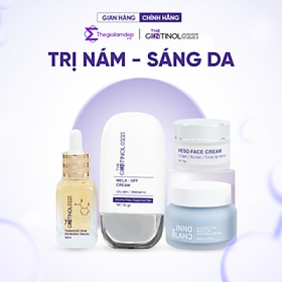 Combo kem phân hủy sắc tố, xử lý nám da, hỗ trợ da trắng sáng mịn màng The Gentinol 0221