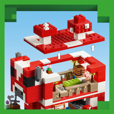 LEGO MINECRAFT 21270 Đồ Chơi Lắp Ráp Ngôi Nhà Của Những Chú Bò Nấm (500 chi tiết)