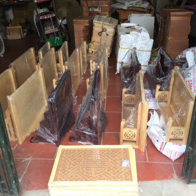 Combo bộ bàn thờ chung cư 89 +ám khói + chữ phúc ...bằng gỗ sồi nga