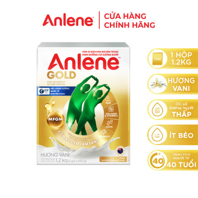 Bao bì mới - Combo 4 Sữa Bột Anlene Gold Hương Vanilla (Hộp Giấy 1,2kg)