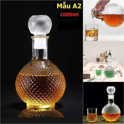 Bình Thủy Tinh Đựng Rượu (combo 4 cái) - Vỏ Chai Rượu Cao Cấp - Bình Đựng Rượu Thủy Tinh Đẹp (A1,A2,A8,B6)