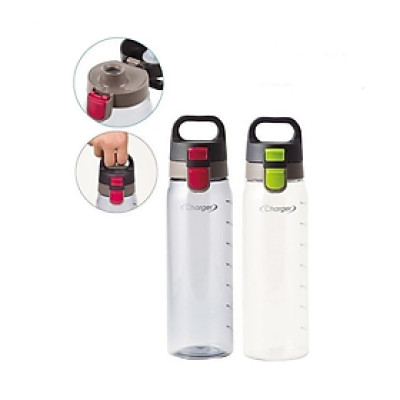 Set 02 bình nước Charger 830ml, làm từ nhựa cao cấp không chứa BPA, thân thiện với môi trường và vô hại đối với sức khỏe người sử dụng - nội địa Nhật Bản 