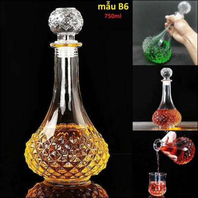 Bình Thủy Tinh Đựng Rượu (combo 4 cái) - Vỏ Chai Rượu Cao Cấp - Bình Đựng Rượu Thủy Tinh Đẹp (A1,A2,A8,B6)
