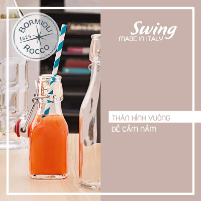 Chai Thủy Tinh Vuông Swing Bormioli Rocco - 0,125 Lít