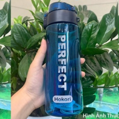 Bình nước thể thao, Bình nước chịu nhiệt 700ml Hokori Perfect thời thượng cao cấp nắp bật chống tràn - Chính Hãng Việt Nhật
