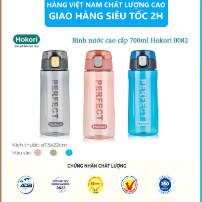 Bình nước thể thao - Bình nước chịu nhiệt 700ml Hokori Việt Nhật. Không mùi ,kháng khuẩn, không chứa BPA an toàn tuyệt đối cho sức khỏe tặng kèm hình dán sticker- Hàng chính hãng